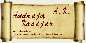Andreja Kosijer vizit kartica